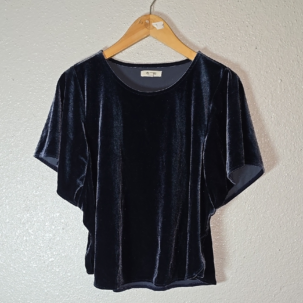 Madewell Royal Blue Velvet Top
